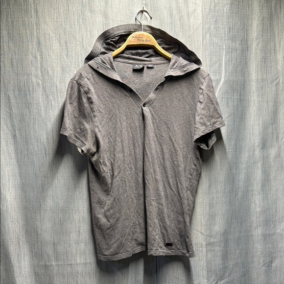 AX Armani Exchange Short Sleeve Hooded Shirt size large - Picture 1 of 8